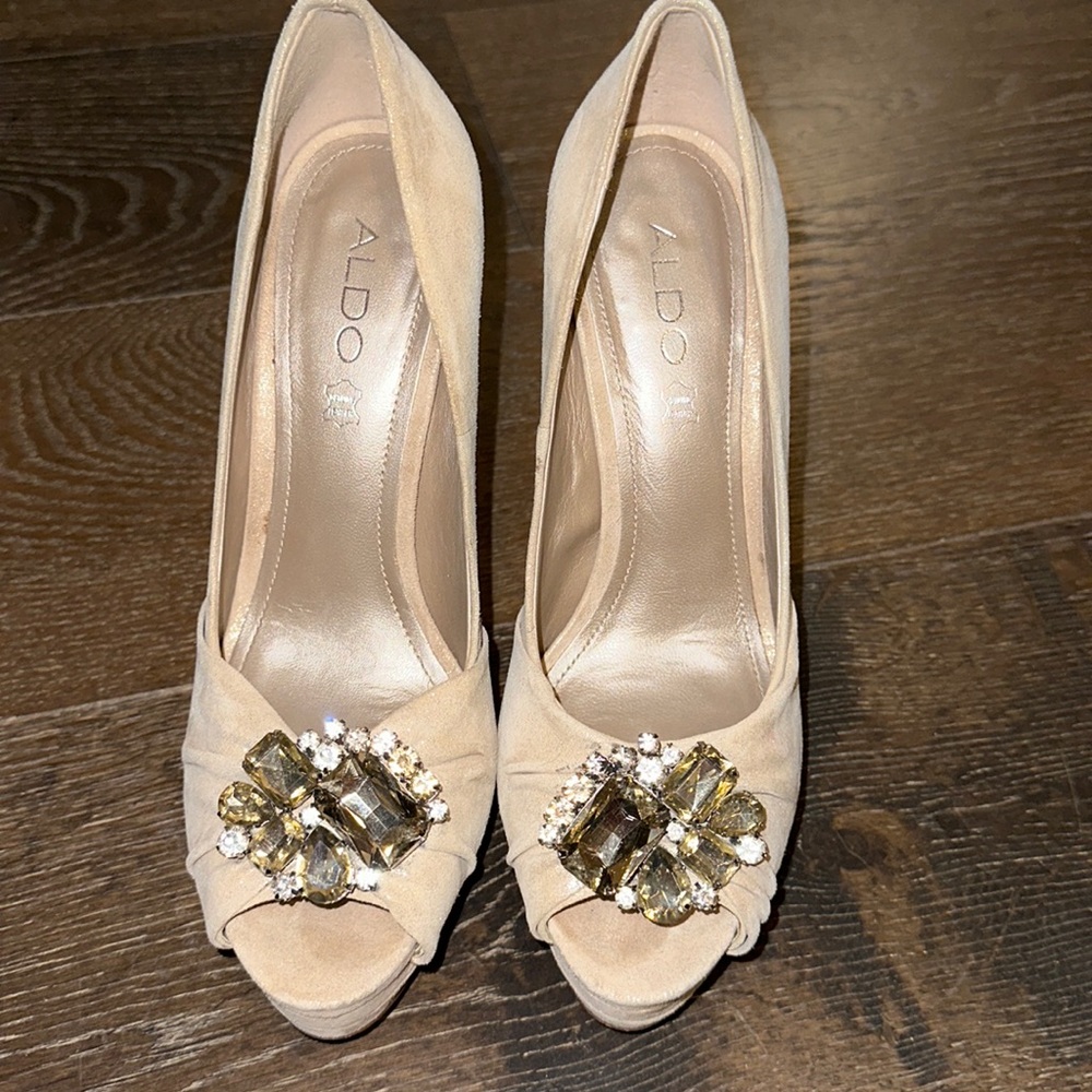 ALDO high heel peep toe pump.